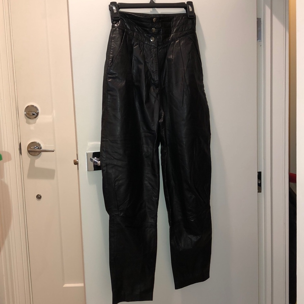 Vintage high waisted REAL leather pants